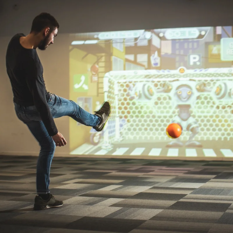 Interactive wall, innovative sports entertainment, projection game