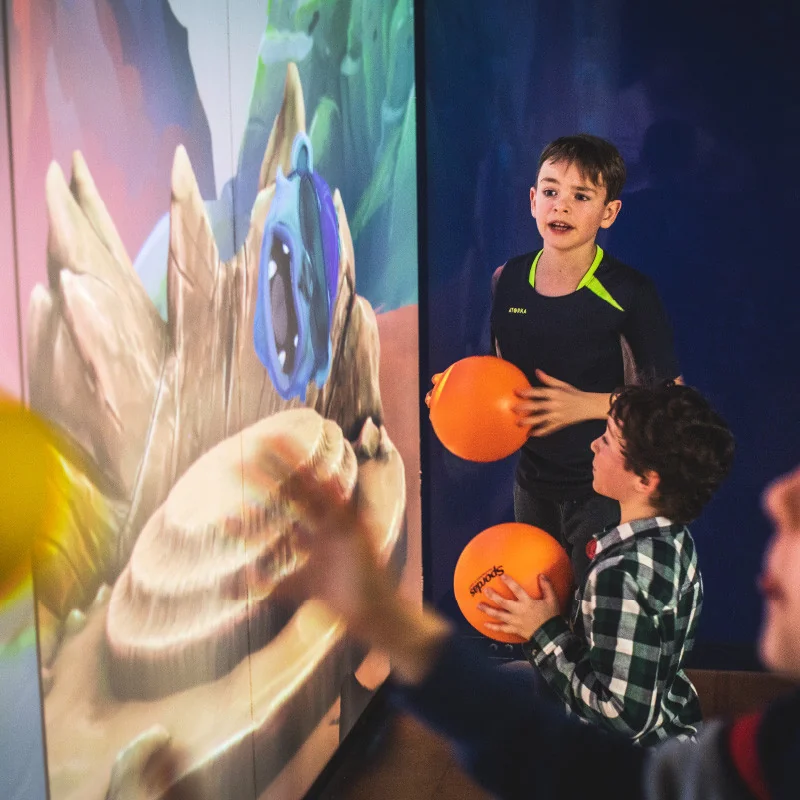 Interactive wall, innovative sports entertainment, projection game